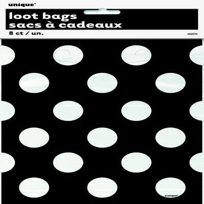 Black and white polka dot loot or treat bags (8)