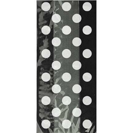 Black and white polka dot cello treat bags (20)