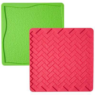 Grass and Brick impression texture mat set silicone