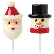 3d snowman and Santa lollipop chocolate mould
