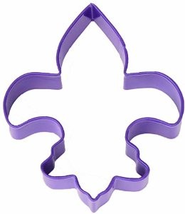 Fleur de lis purple metal cookie cutter