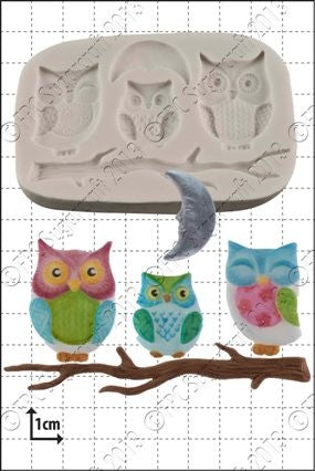 Owl family silicone mould