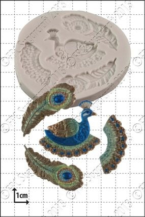 Filigree Peacock & feathers silicone mould