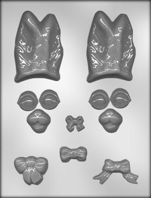 Bunny rabbit face parts chocolate mould