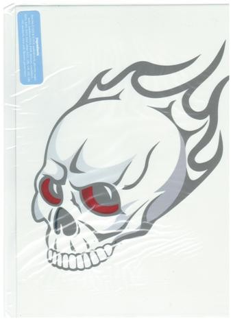 A4 Edible icing image Flaming skull