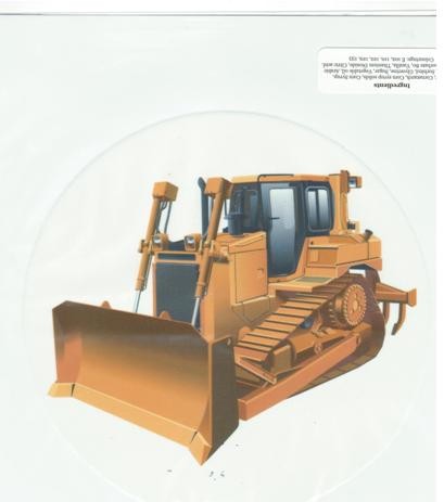 Edible icing image Bulldozer construction vehicle