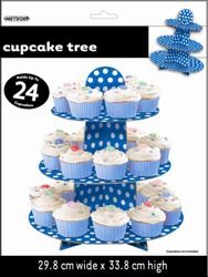 Royal blue and White Polka Dot cupcake stand