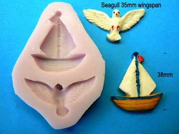 Nautical Seagull and Sailboat yacht silicone mould