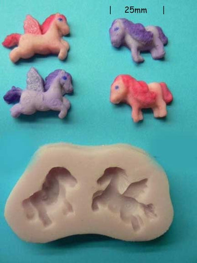 Pretty Ponies silicone mould pony and unicorn