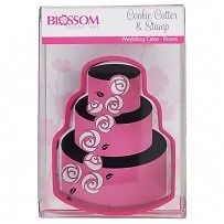 Wedding cake roses cake cookie cutter and stamp set