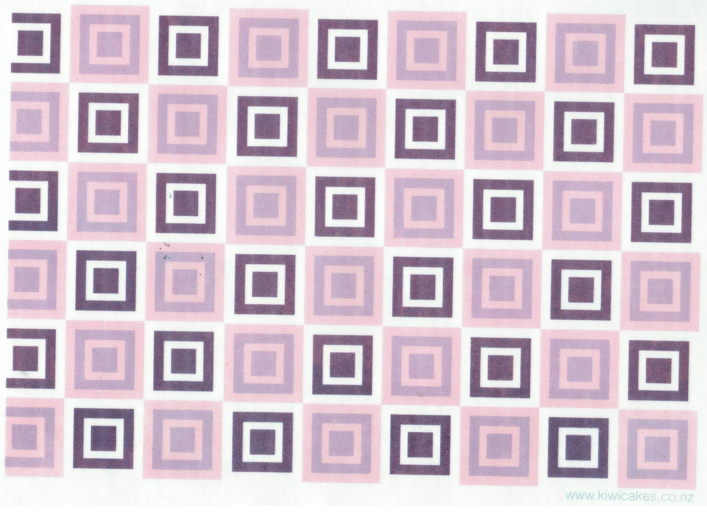 Wafer paper sheet Retro purple squares