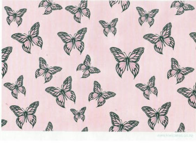 Wafer paper sheet Pink & black Butterflies