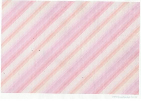 Wafer paper sheet Pink and peach diagonal stripe
