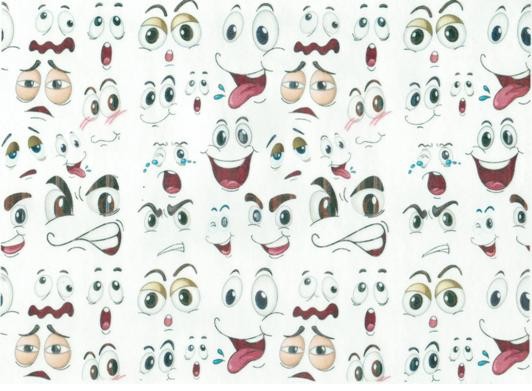 Wafer paper sheet Facial expressions eyes and mouth