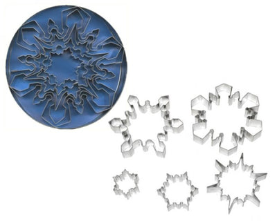 Snowflake intricate set of 5 cookie cutters & fondant too