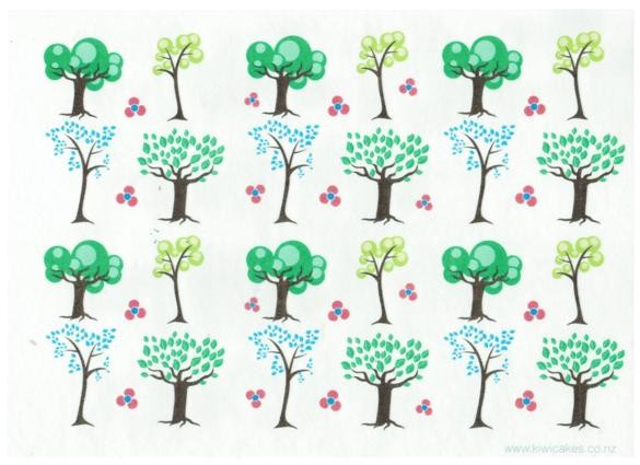 Wafer paper sheet Trees