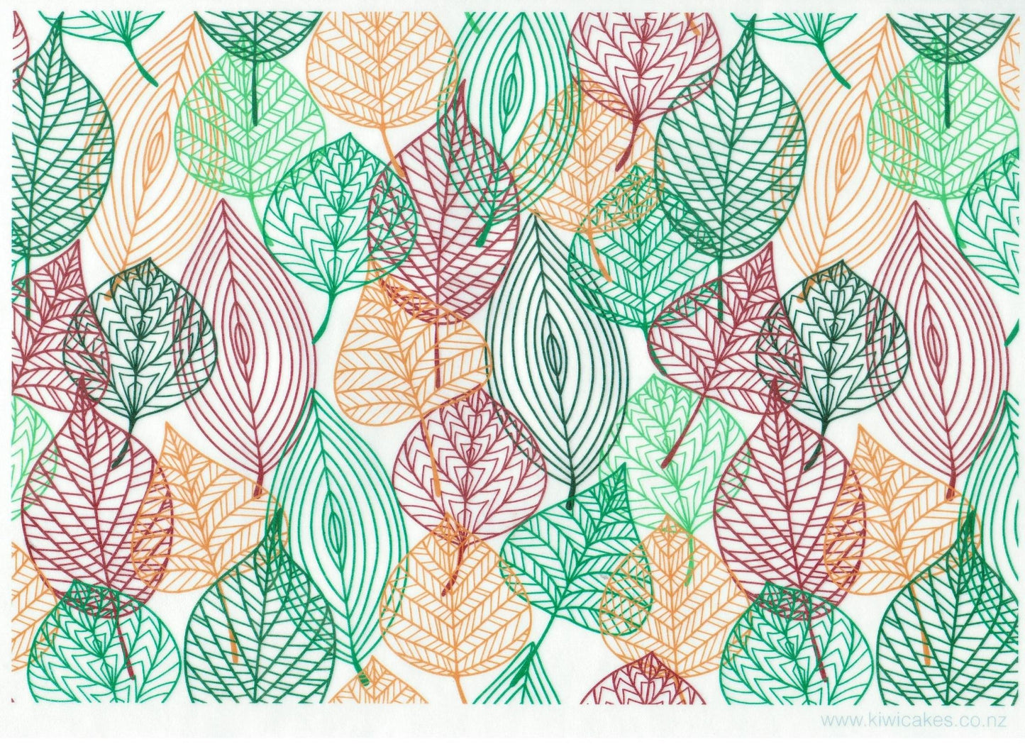 Wafer paper sheet Retro leaves style 1