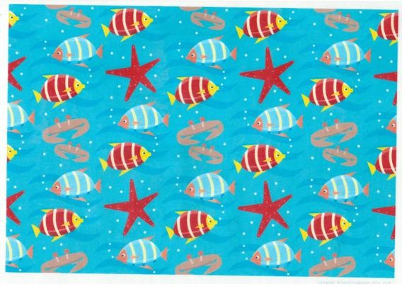 Wafer paper sheet Under the Sea Fish and Starfish