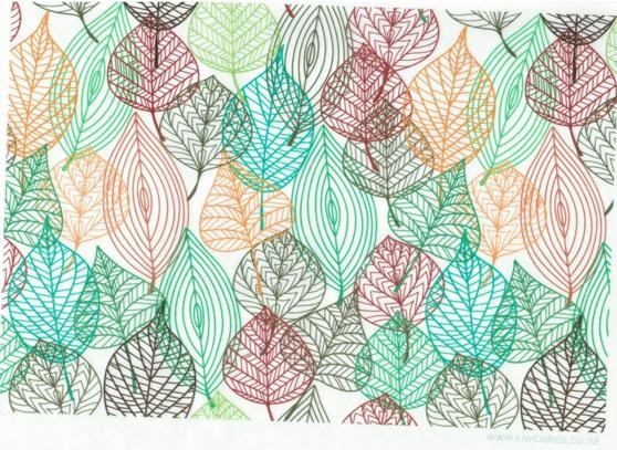 Wafer paper sheet Retro leaves style 2