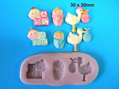 Baby Blocks and Stork silicone mould
