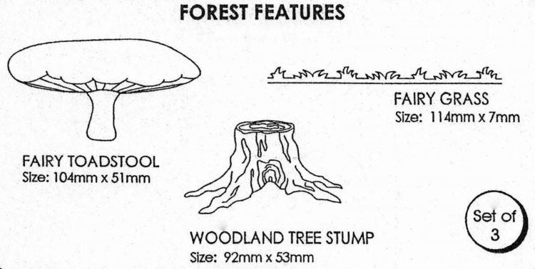 Jem Forest features cutter set (toadstool tree trunk and grass)
