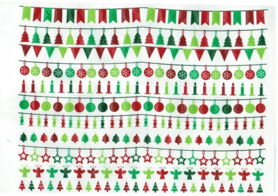 Wafer paper sheet Christmas bunting style 1
