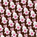 Chocolate transfer sheet cute pink and white Easter bunny No 2