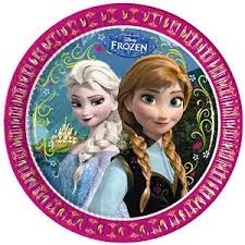 Frozen Elsa and Anna party plates (8) PINK