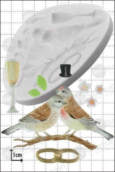 Wedding lovebirds silicone mould