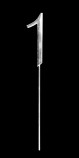 Silver metal numeral 1 cake topper pick