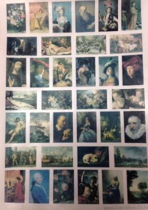 Wafer paper sheet Old Masters art paintings small