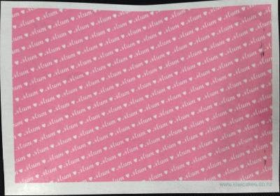 Wafer paper sheet MUM pink background
