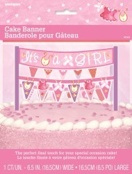 Cake banner bunting Baby Shower Girl Pink Clothesline