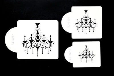 Chandelier set 3 chandeliers stencil