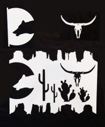 Desert Western theme stencil