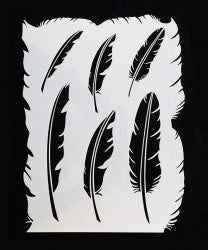 Feathers asstd feather stencil