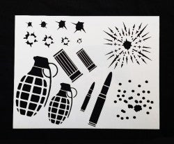 Bullets and Grenade stencil