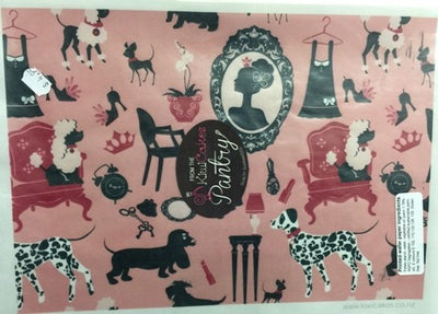 Wafer paper sheet Dogs & silhouette (pink/black)