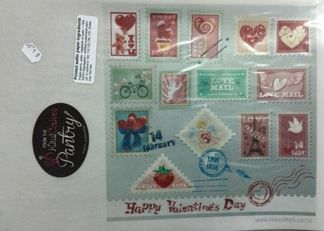 Wafer paper sheet Mail LOVE MAIL postage stamps Paris