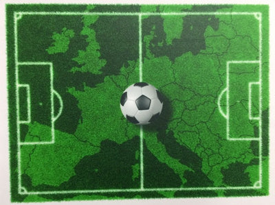 A4 Edible icing image Soccerball and world map soccer field