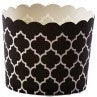Black Quatrefoil straight sided baking cups cupcake papers