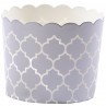Silver Quatrefoil straight sided baking cups cupcake papers