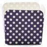 Square straight sided cupcake papers Navy Blue polka dot