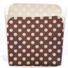 Square straight sided cupcake papers Brown polka dot