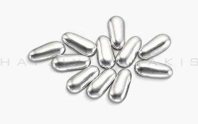 Cachous Dragee silver 18mm Carrot shape 100g