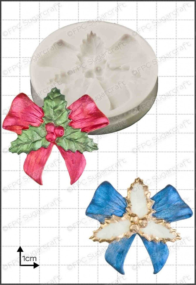 Holly Bow silicone mould