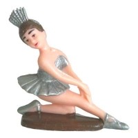 Kneeling ballerina Silver ballet outfit