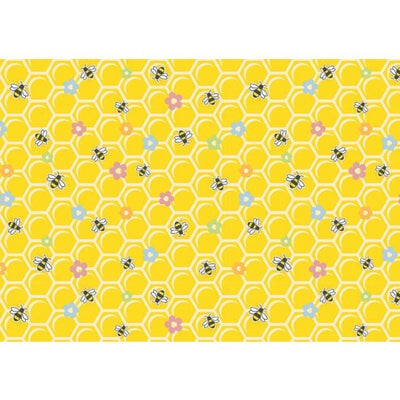 A4 Edible icing image Bees and honeycomb pattern background