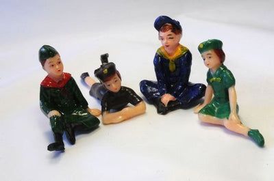 Set 4 cake toppers girl guides and boy scouts
