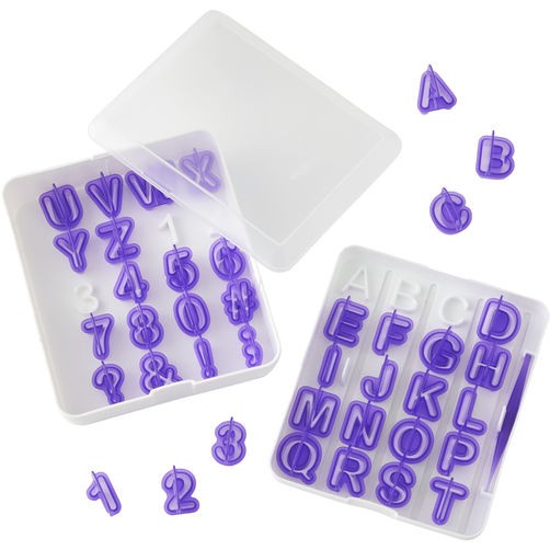Alphabet and Number Cut Outs cutter set with storage case
